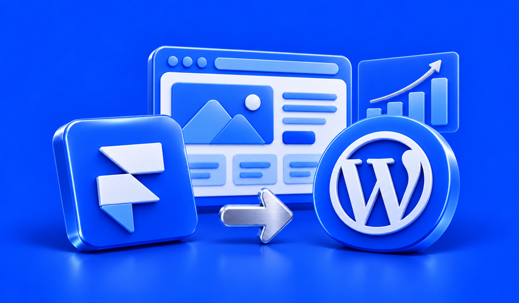 3D illustration for Framer vs WordPress for Business Websites