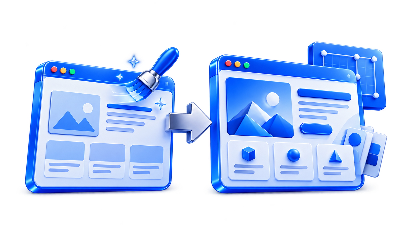 3D illustration for Website Redesign vs Website Refresh: What Do You Need?