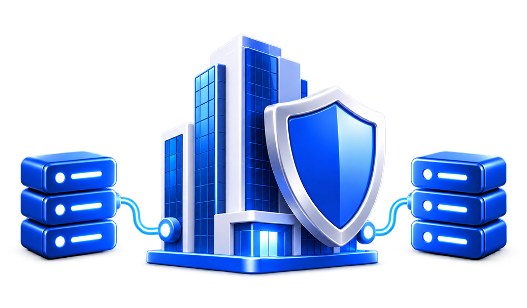 3D illustration for Webflow for Enterprise: Security, Scalability and Governance