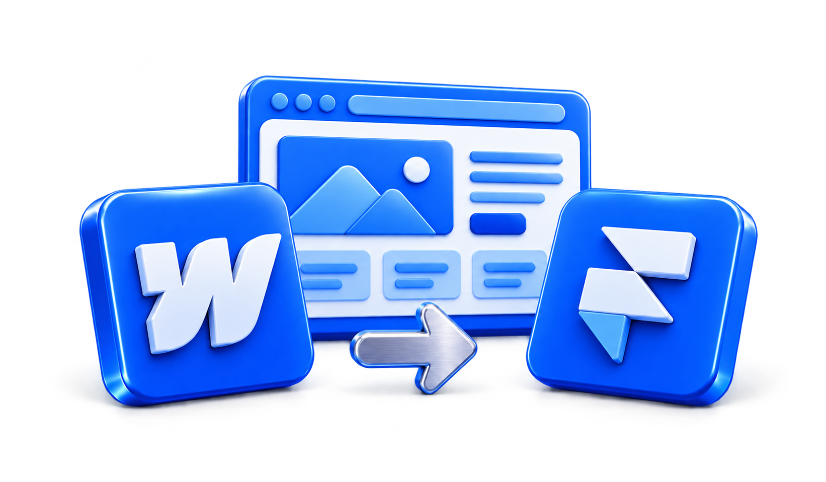 3D illustration for Webflow vs Framer: Which Is Better for B2B Websites?