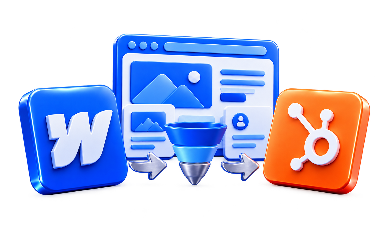 3D illustration for Webflow vs HubSpot CMS: Complete Comparison
