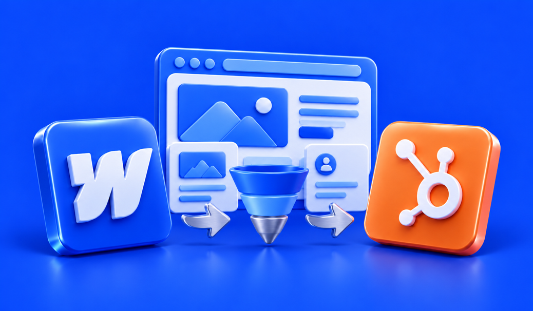 3D illustration for Webflow vs HubSpot CMS: Complete Comparison