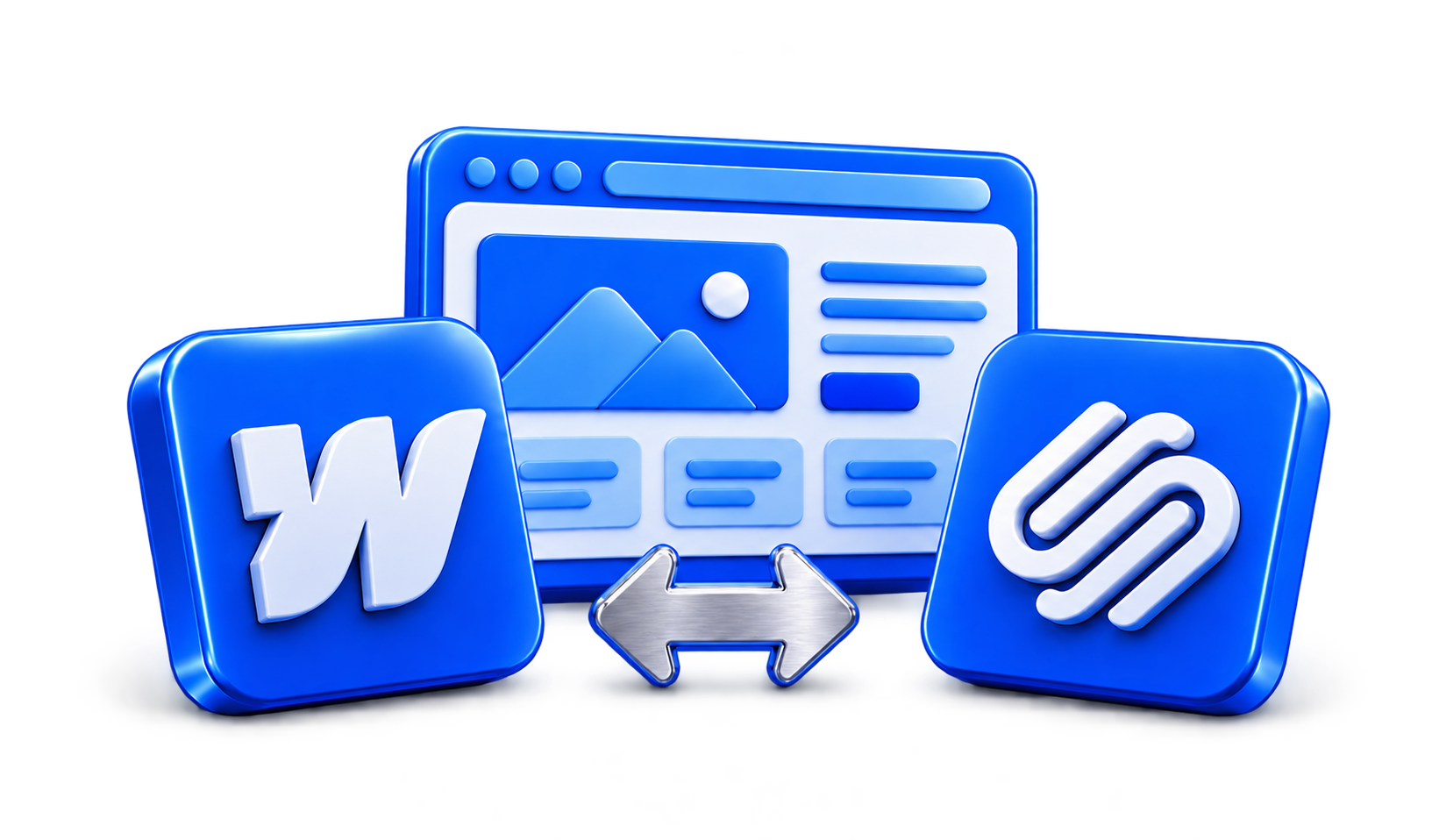 3D illustration for Webflow vs Squarespace: Which Should Your Business Choose?