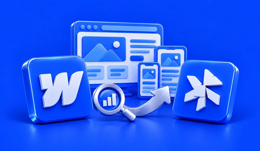 3D illustration for Webflow vs Wix Studio: Design, SEO and Scalability