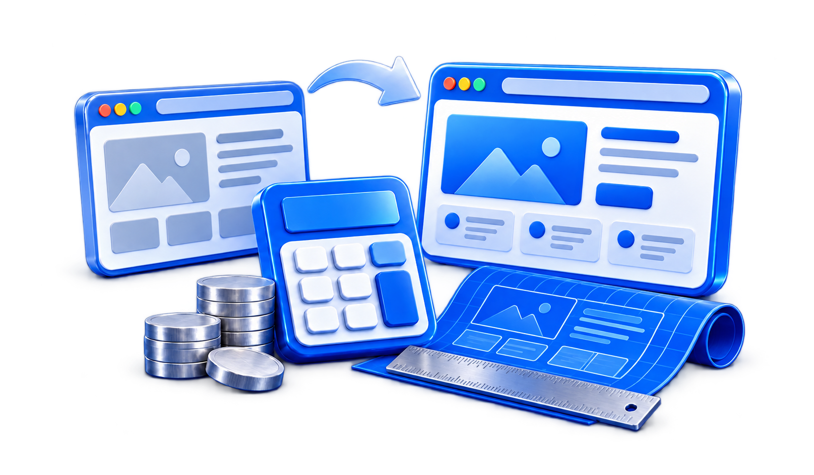 3D illustration for How Much Does a Website Redesign Cost in 2027?
