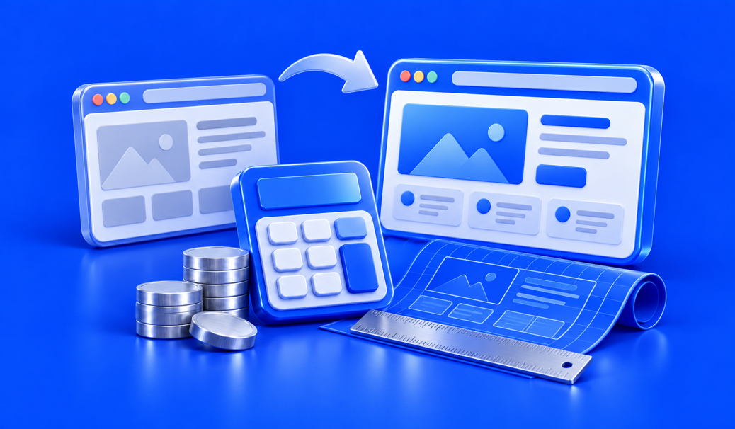 3D illustration for How Much Does a Website Redesign Cost in 2027?