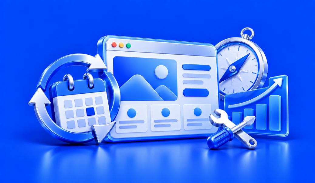 3D illustration for How Often Should a Business Redesign Its Website?