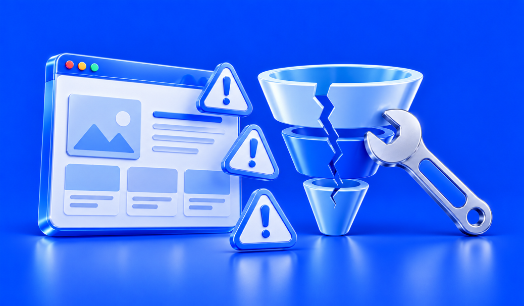 3D illustration for Website Redesign Mistakes That Destroy Conversions