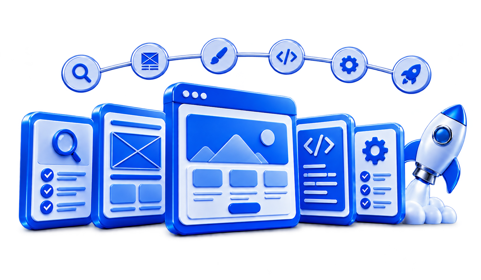 3D illustration for Website Redesign Process: From Audit to Launch