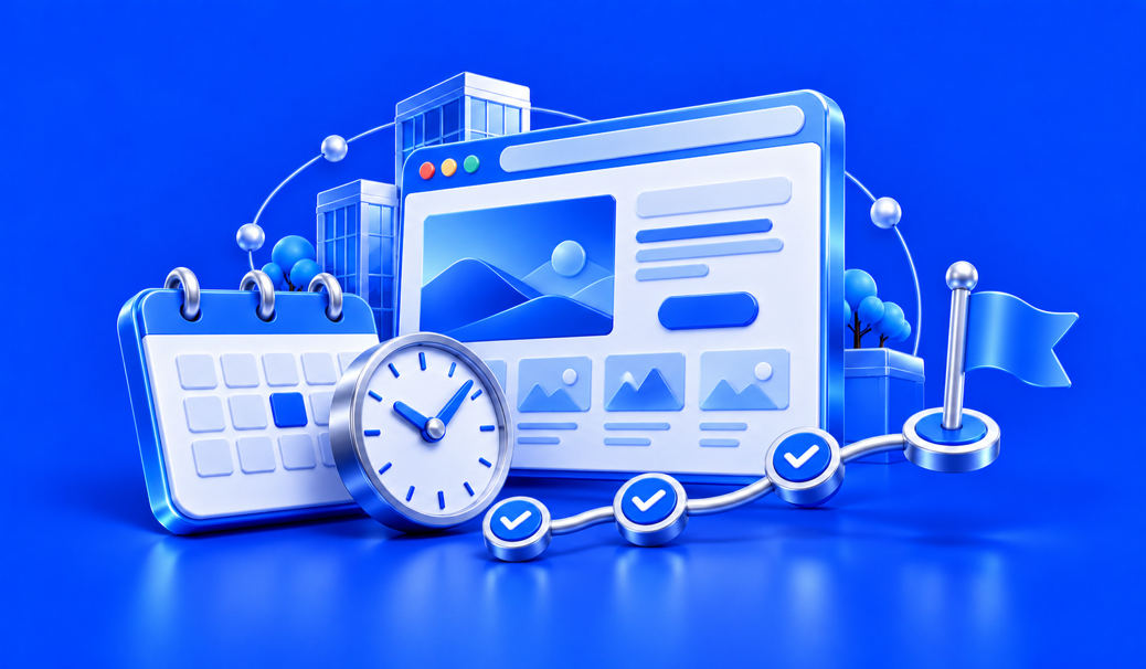 3D illustration for How Long Does a Website Redesign Take?